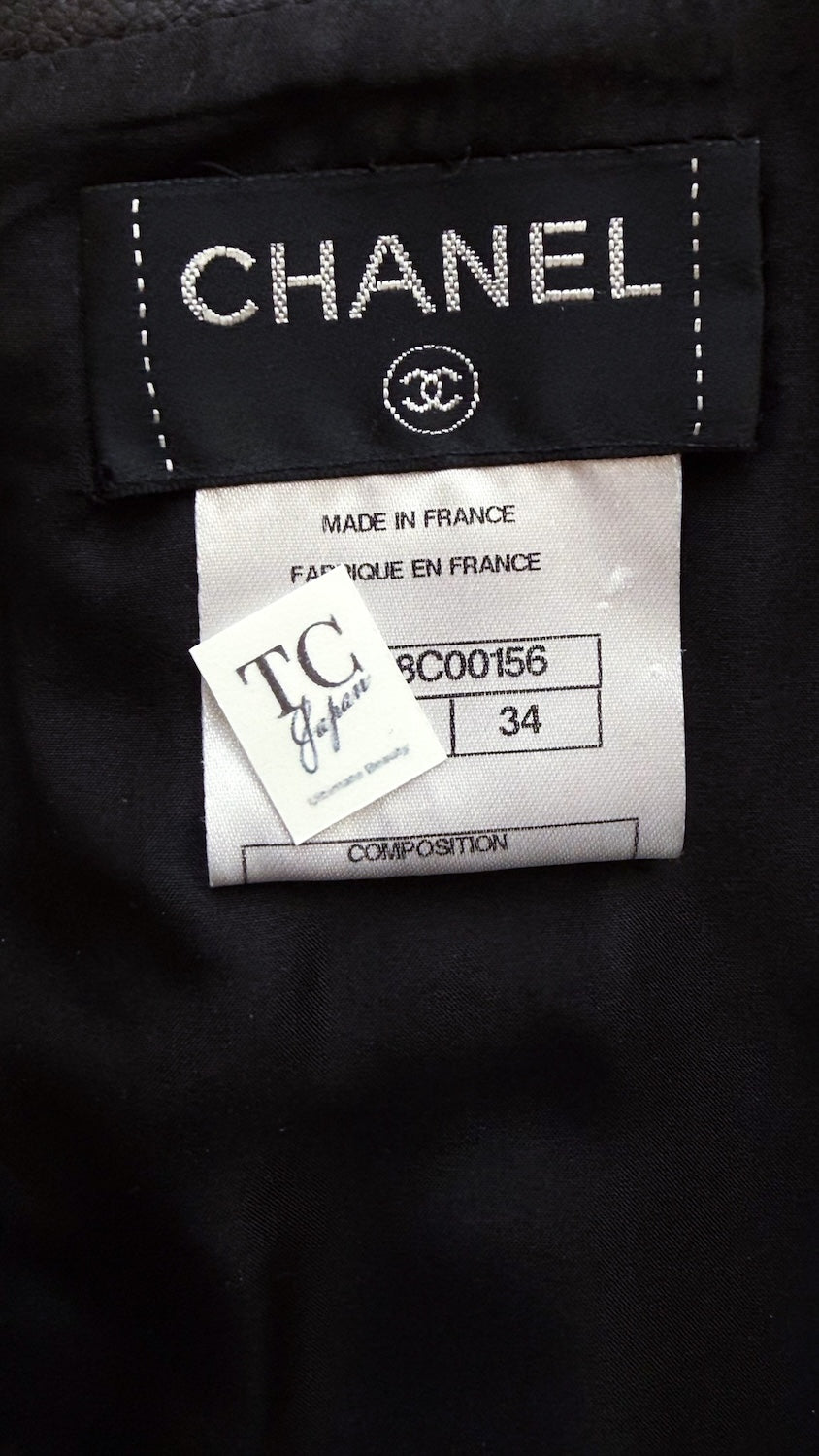 CHANEL 11PF Black Brown Gold Lambskin Leather Skirt 34 シャネル ブラック ブラウン ゴールド ラムスキン レザー スカート 即発