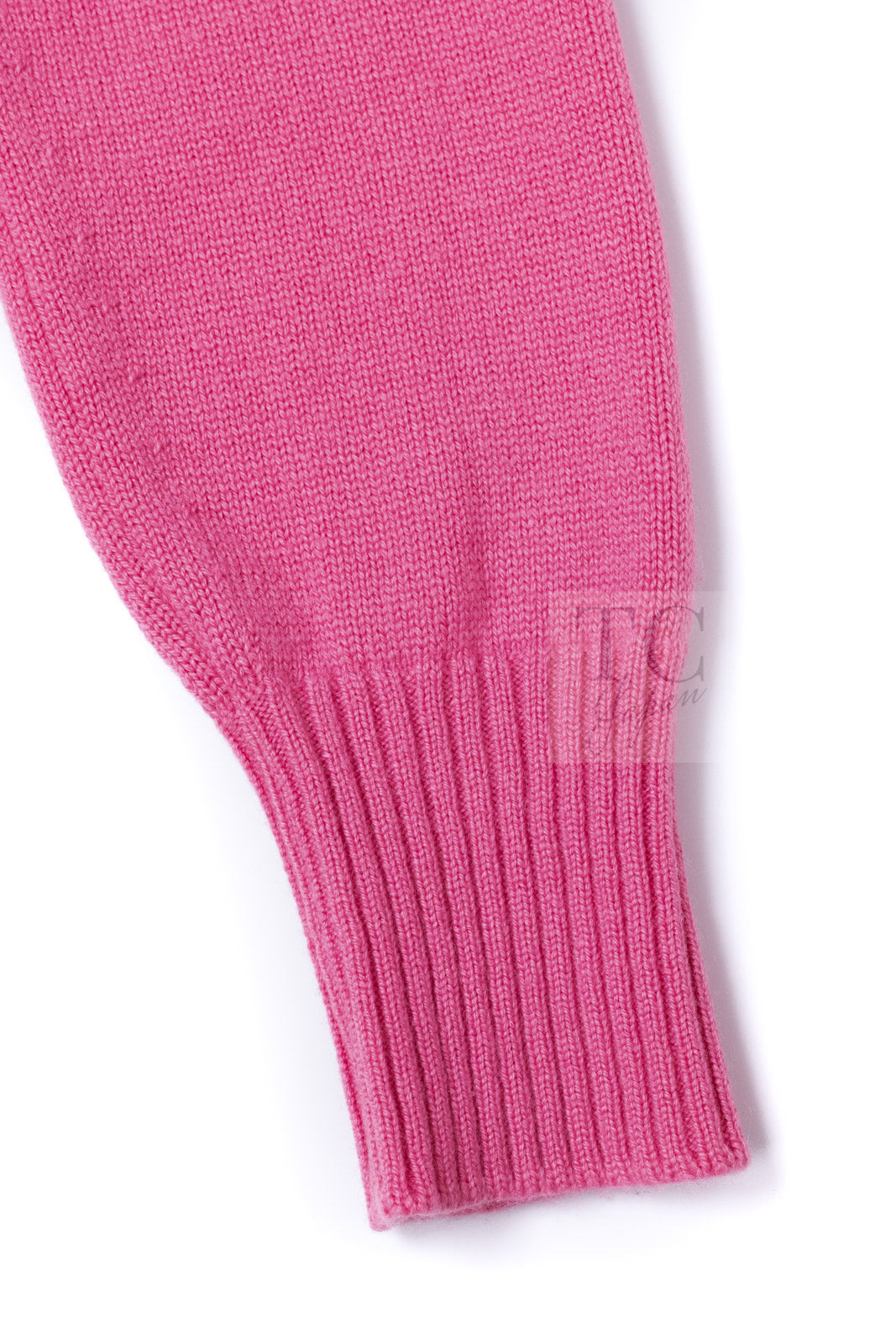 CHANEL 12C Pink White Cashmere Knit Cardigan 38 シャネル ピンク ホワイト カシミア ニット カーディガン