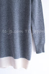 CHANEL 13B Light Gray Ivory Cashmere Knit Cardigan 36 38 シャネル ライトグレー アイボリー ココボタン カシミア100% ニット カーディガン 即発
