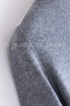CHANEL 13B Light Gray Ivory Cashmere Knit Cardigan 36 38 シャネル ライトグレー アイボリー ココボタン カシミア100% ニット カーディガン 即発