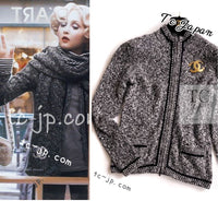 CHANEL 05A Chocolate Black Cashmere 100% Zipper Cozy Knit Cardigan 38 シャネル チョコレート ブラック カシミア 100% ジップ アップ ニット カーディガン 即発