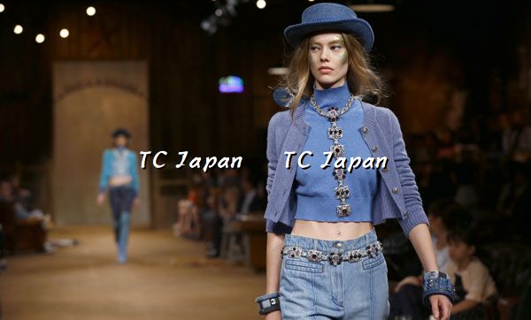 CHANEL 14PF Blue Green Star CC Logo Buttons Cashmere Knit Cardigan 36 シャネル ブルー グリーン スター CC ロゴ ボタン カシミア カーディガン - TC JAPAN