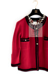 CHANEL 10C Red Black Cashmere Knit Cardigan 40 シャネル レッド ブラック カシミア ニット カーディガン 即発