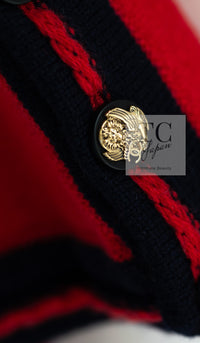 CHANEL 10C Red Black Cashmere Knit Cardigan 40 シャネル レッド ブラック カシミア ニット カーディガン 即発