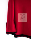 CHANEL 10C Red Black Cashmere Knit Cardigan 40 シャネル レッド ブラック カシミア ニット カーディガン 即発