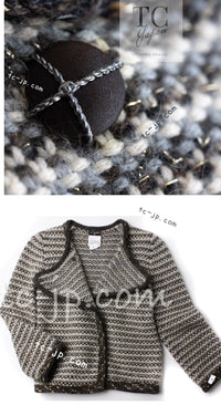 CHANEL 07A Brown Gray Beige Cashmere Wool Mohair Knit Cardigan 38 7