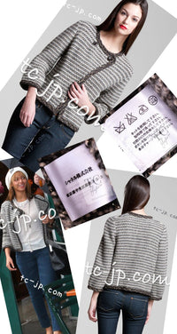 CHANEL 07A Brown Gray Beige Cashmere Wool Mohair Knit Cardigan 38 9
