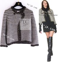 CHANEL 07A Brown Gray Beige Cashmere Wool Mohair Knit Cardigan 38 | TW