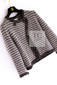 CHANEL 07A Brown Gray Beige Cashmere Wool Mohair Knit Cardigan 38 2