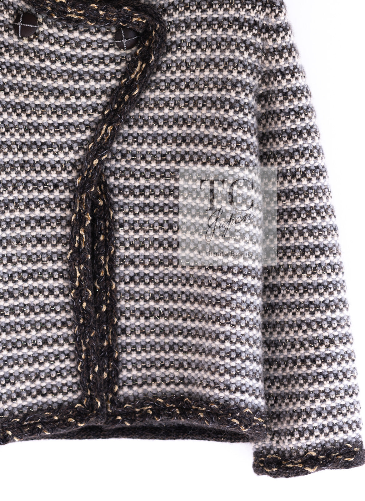 CHANEL 07A Brown Gray Beige Cashmere Wool Mohair Knit Cardigan 38 6