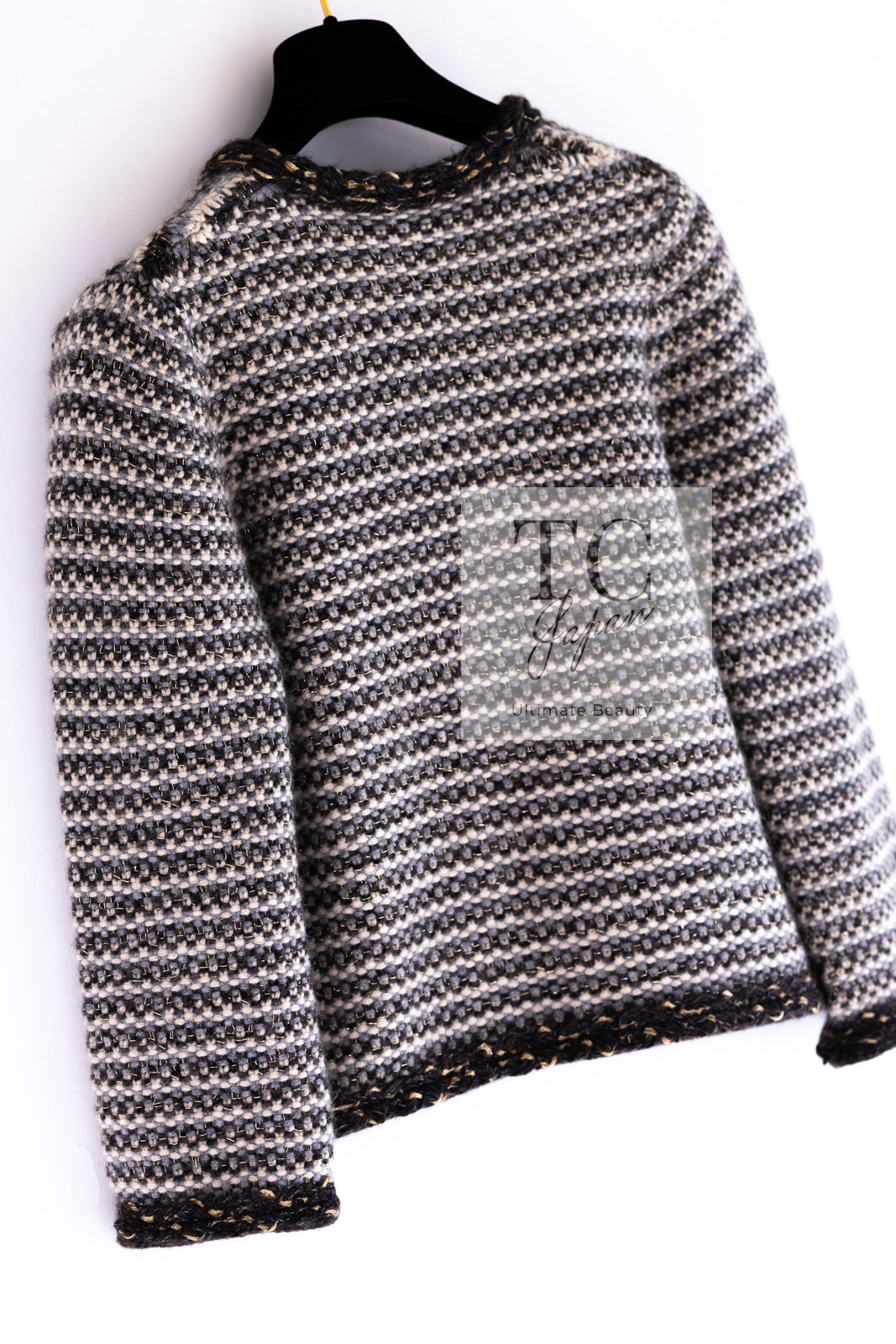 CHANEL 07A Brown Gray Beige Cashmere Wool Mohair Knit Cardigan 38 8