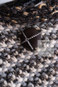 CHANEL 07A Brown Gray Beige Cashmere Wool Mohair Knit Cardigan 38 4