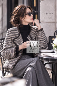 CHANEL 07A Brown Gray Beige Cashmere Wool Mohair Knit Cardigan 38 5
