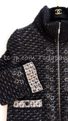 CHANEL 10A Dark Navy Mohair Silk Cashmere Zipper Cardigan 38 シャネル ダークネイビー モヘア シルク カシミア ジッパー カーディガン 即発