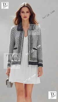 CHANEL 10A Dark Navy Mohair Silk Cashmere Zipper Cardigan 34 シャネル ダークネイビー モヘア シルク カシミア ジッパー カーディガン 即発