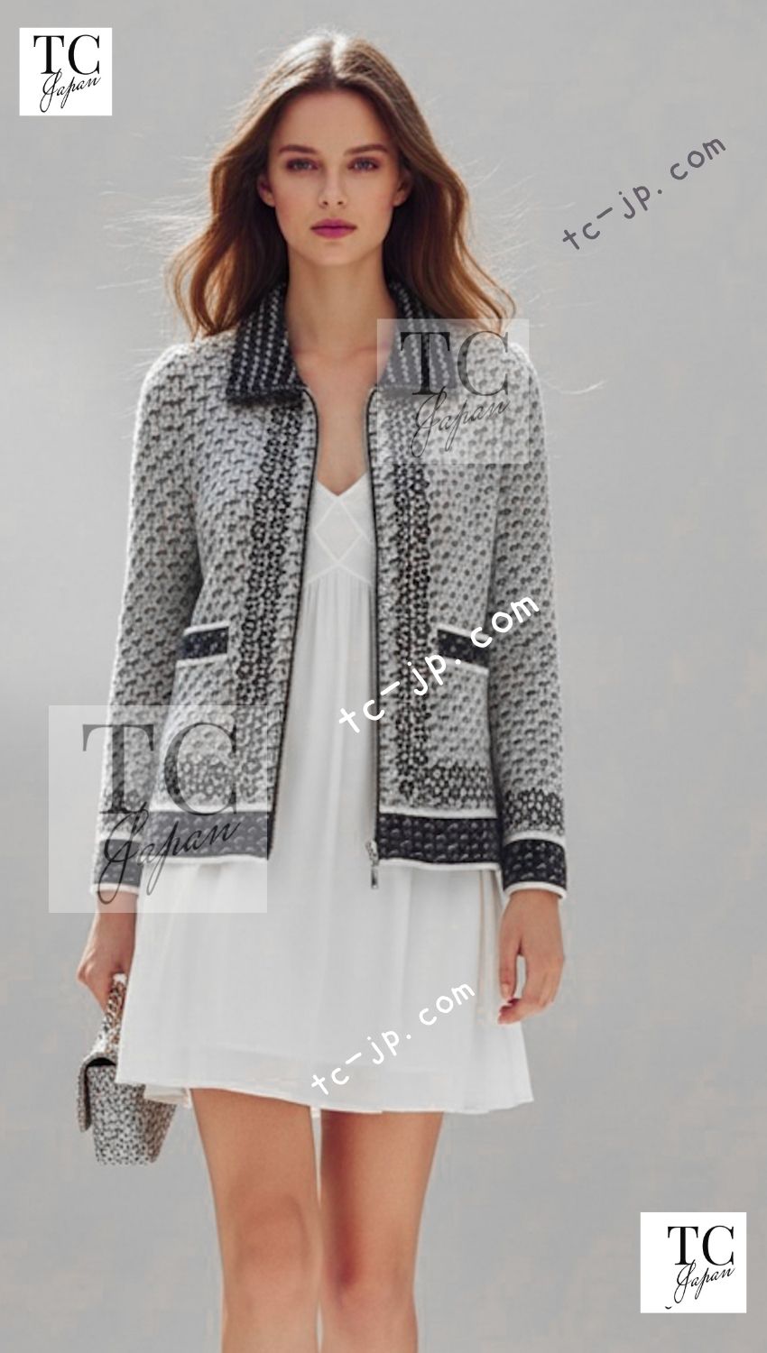 CHANEL 10A Dark Navy Mohair Silk Cashmere Zipper Cardigan 34 シャネル ダークネイビー モヘア シルク カシミア ジッパー カーディガン 即発