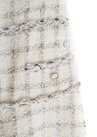 CHANEL 11A $6K Uma Thurman ivory Wool Gold Chain Trimming Dress 34 36 38 シャネル アイボリー ウール チェーン トリム ワンピース 即発