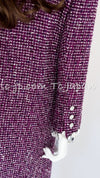 CHANEL 09S Purple Cotton Wool Tweed Sequin Trim Coat 44 46 シャネル パープル コットン ウール ツイード スパンコール トリム コート 即発