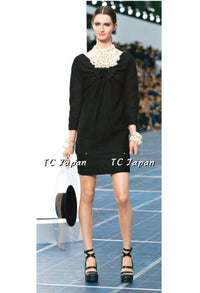 CHANEL 13S Black Mesh Cotton Dress 36 38 シャネル 女優 ハンヒョジュ着 ブラック ワッフル生地 メッシュ コットン ワンピース 即発 - TC JAPAN