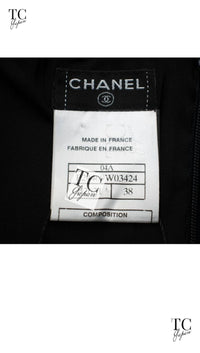 CHANEL 04A Navy Black Lace Dress Kate Hudson 38 40 シャネル ネイビー ブラック レース ワンピース 女優着用 即発 - TC JAPAN
