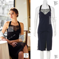 CHANEL 04A Navy Black Lace Dress Kate Hudson 38 40 シャネル ネイビー ブラック レース ワンピース 女優着用 即発