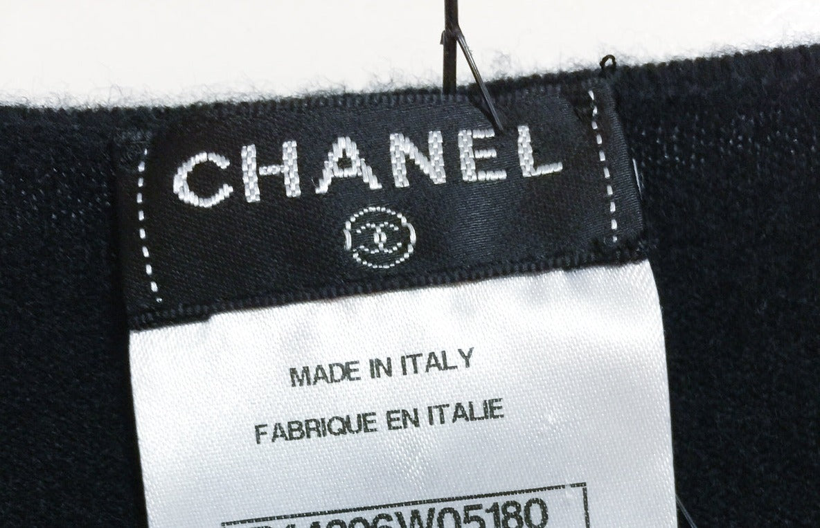 シャネル ワンピース CHANEL ブラック ウール カシミア