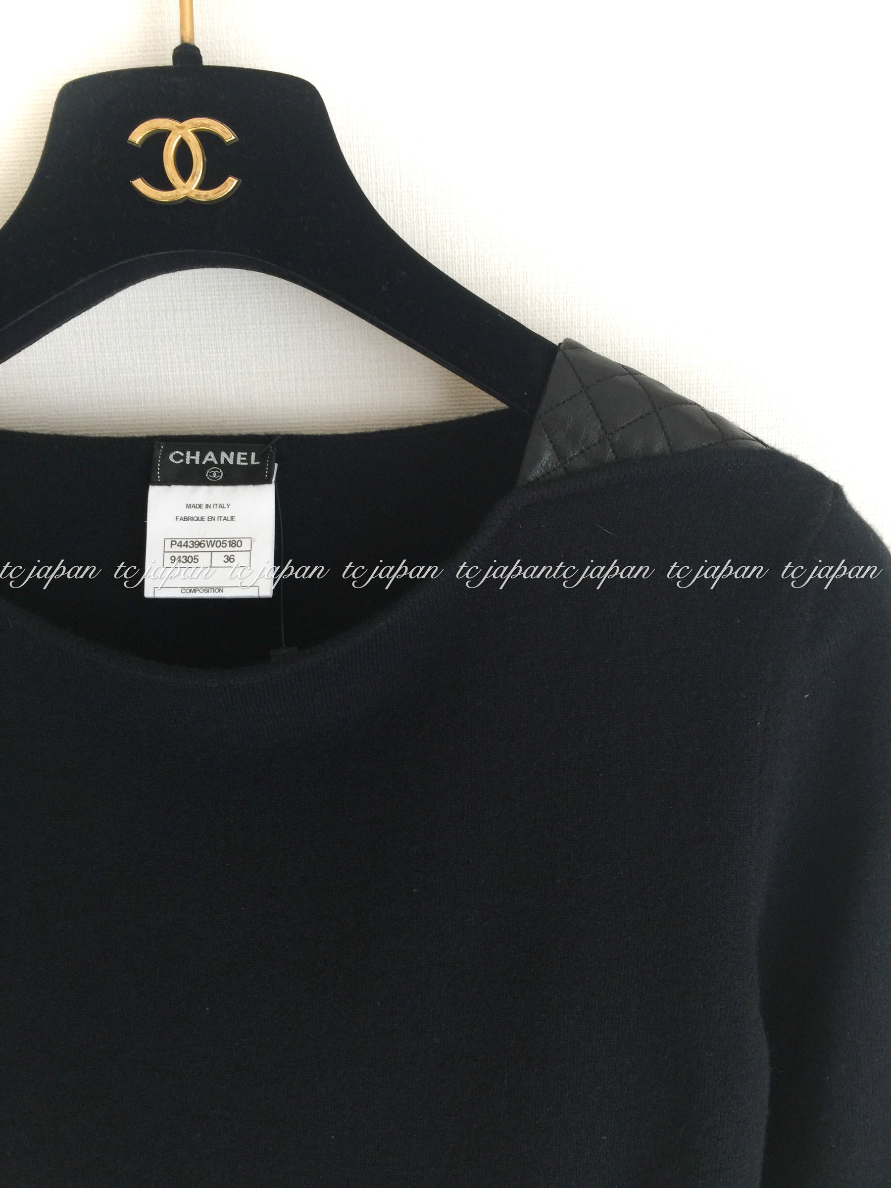 シャネル ワンピース CHANEL ブラック ウール カシミア
