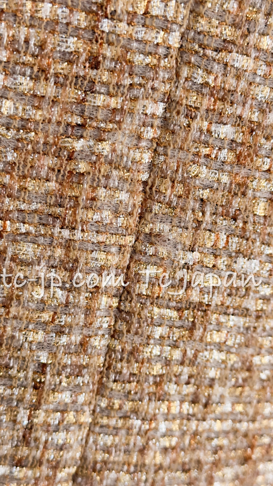 CHANEL 05S Gold Metallic Woven Tweed Dress 38 40 シャネル ゴールド メタリック ツイード ワンピース 即発