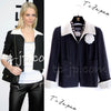CHANEL 09S Black Ivory Two Tone Color Jacket 36 38 シャネル ブラック アイボリー 黒白 ツートンカラー ジャケット 即発