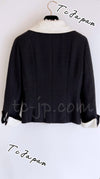 CHANEL 09S Black Ivory Two Tone Color Jacket 36 38 シャネル ブラック アイボリー 黒白 ツートンカラー ジャケット 即発