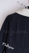 CHANEL 09S Black Ivory Two Tone Color Jacket 36 38 シャネル ブラック アイボリー 黒白 ツートンカラー ジャケット 即発