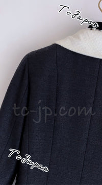 CHANEL 09S Black Ivory Two Tone Color Jacket 36 38 シャネル ブラック アイボリー 黒白 ツートンカラー ジャケット 即発