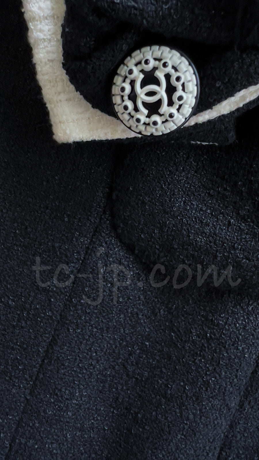 CHANEL 09S Black Ivory Two Tone Color Jacket 36 38 シャネル ブラック アイボリー 黒白 ツートンカラー ジャケット 即発