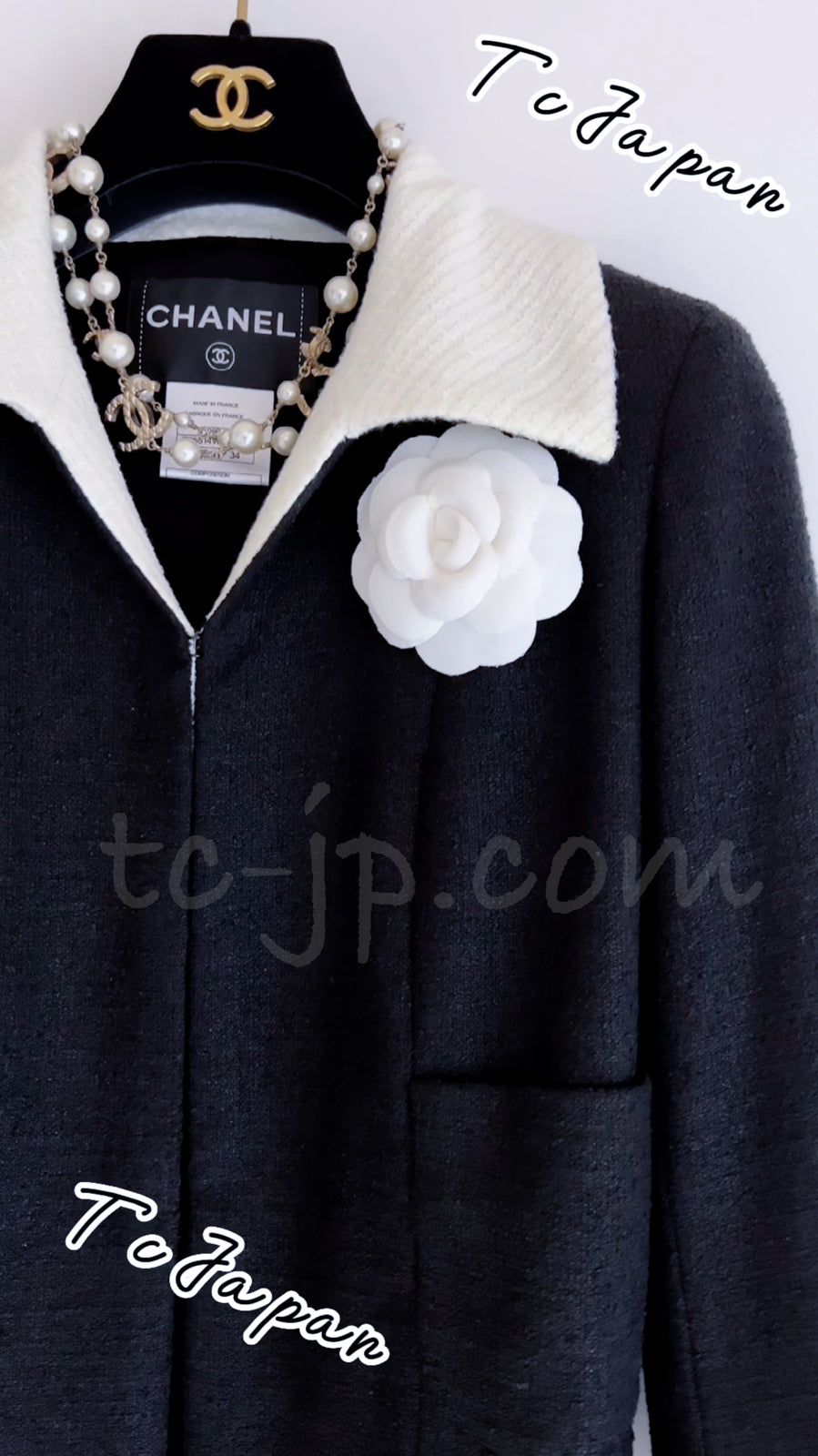 CHANEL 09S Black Ivory Two Tone Color Jacket 36 38 シャネル ブラック アイボリー 黒白 ツートンカラー ジャケット 即発