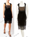 CHANEL 07A Black Lace Velvet Party Cocktail Dress 40 42 シャネル スーパーモデル レース ブラック ベルベット ドレス ワンピース 即発