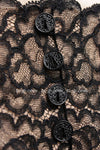 CHANEL 07A Black Lace Velvet Party Cocktail Dress 40 42 シャネル スーパーモデル レース ブラック ベルベット ドレス ワンピース 即発