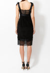 CHANEL 07A Black Lace Velvet Party Cocktail Dress 40 42 シャネル スーパーモデル レース ブラック ベルベット ドレス ワンピース 即発