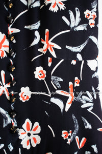 CHANEL 97S Vintage Navy Sleeveless Flower Silk Dress 38 シャネル ヴィンテージ ネイビー ノースリーブ 花柄 シルク ワンピース - TC JAPAN