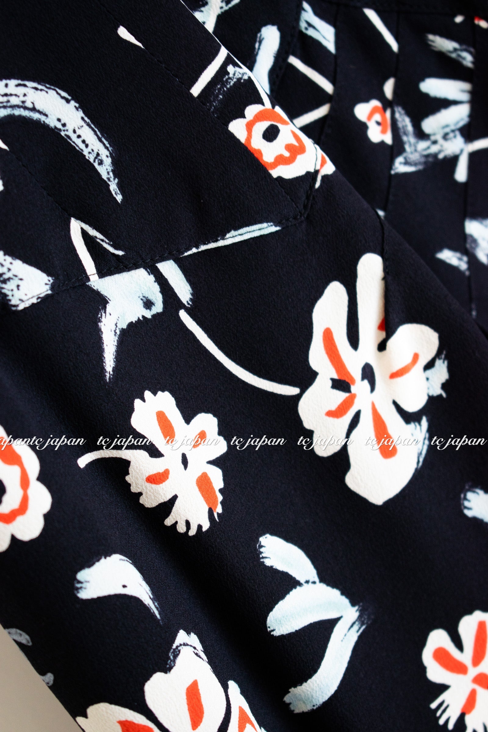 CHANEL 97S Vintage Navy Sleeveless Flower Silk Dress 38 シャネル ヴィンテージ ネイビー ノースリーブ 花柄 シルク ワンピース