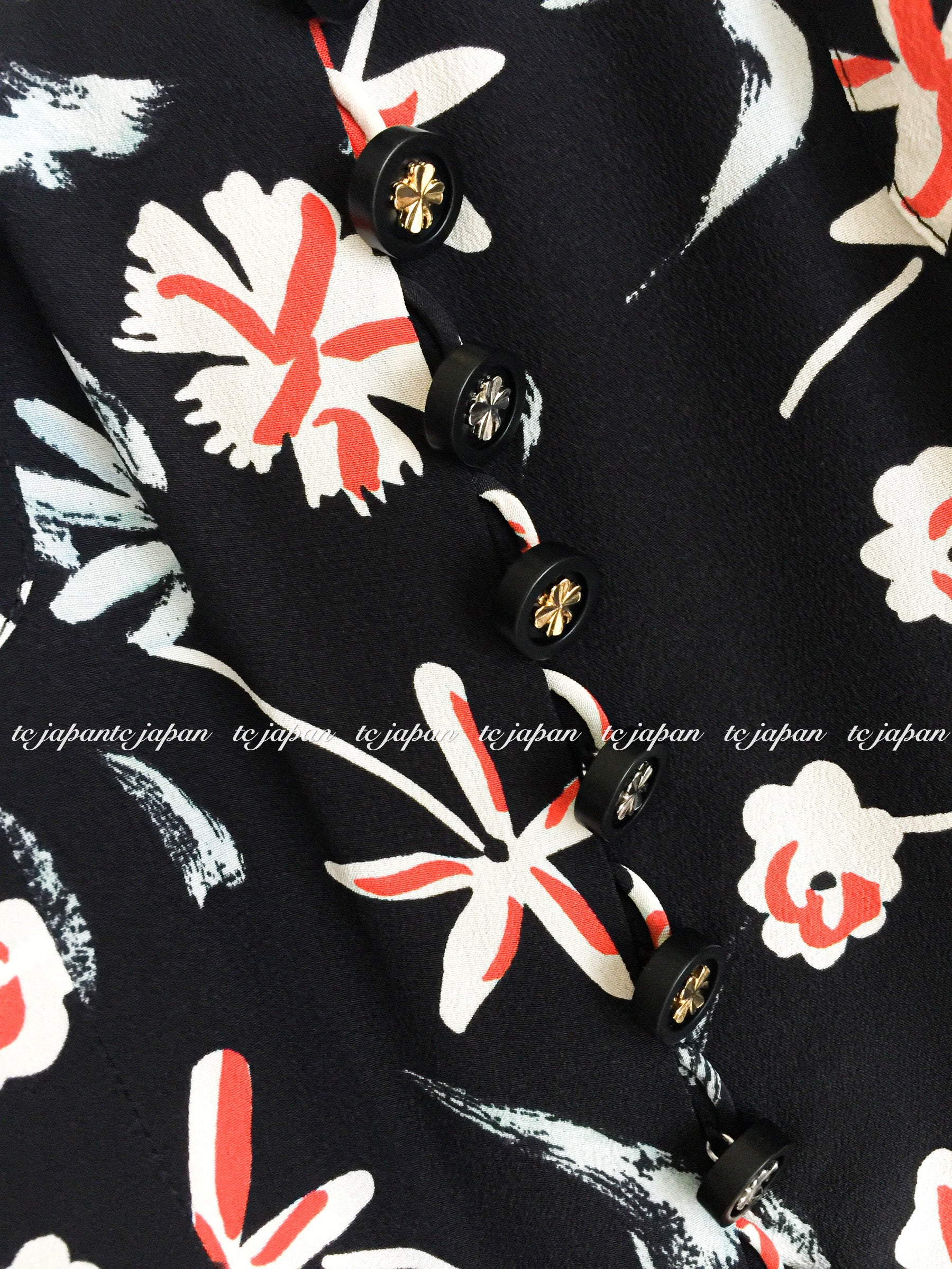 CHANEL 97S Vintage Navy Sleeveless Flower Silk Dress 38 シャネル ヴィンテージ ネイビー ノースリーブ 花柄 シルク ワンピース