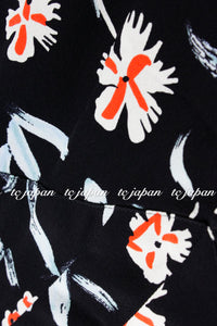 CHANEL 97S Vintage Navy Sleeveless Flower Silk Dress 38 シャネル ヴィンテージ ネイビー ノースリーブ 花柄 シルク ワンピース - TC JAPAN