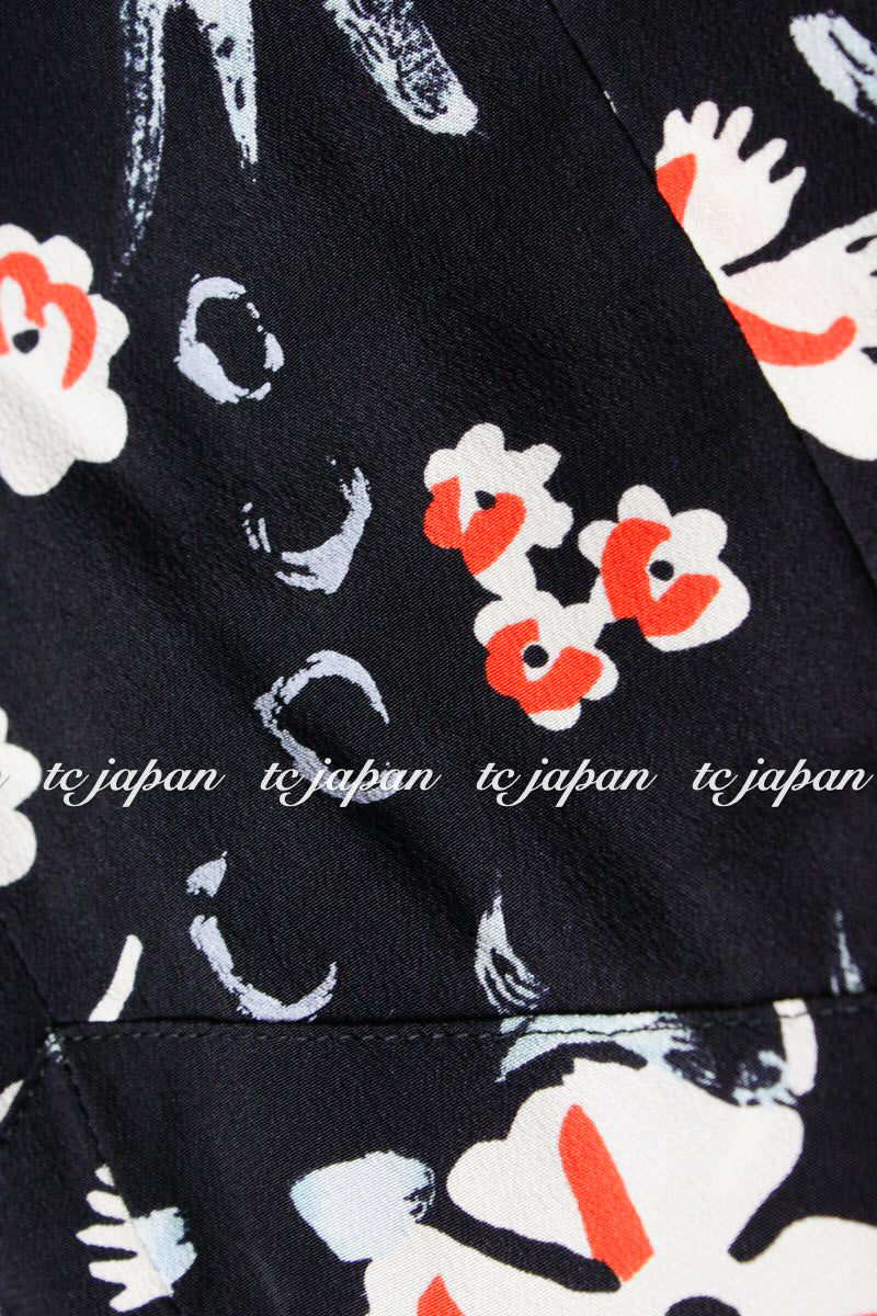 CHANEL 97S Vintage Navy Sleeveless Flower Silk Dress 38 シャネル ヴィンテージ ネイビー ノースリーブ 花柄 シルク ワンピース - TC JAPAN