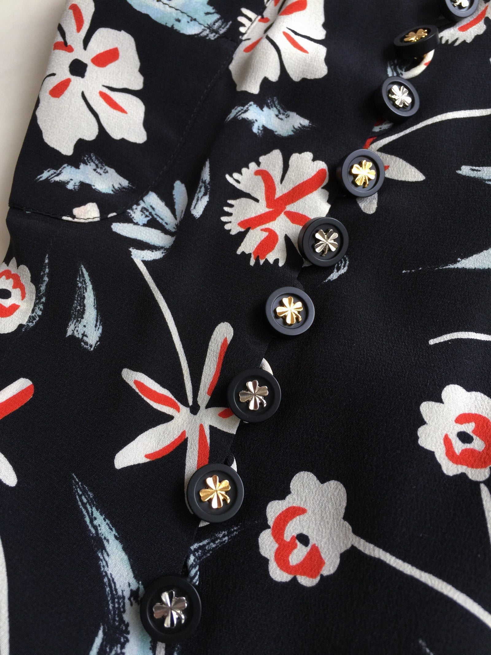 CHANEL 97S Vintage Navy Sleeveless Flower Silk Dress 38 シャネル ヴィンテージ ネイビー ノースリーブ 花柄 シルク ワンピース