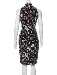 CHANEL 97S Vintage Navy Sleeveless Flower Silk Dress 38 シャネル ヴィンテージ ネイビー ノースリーブ 花柄 シルク ワンピース - TC JAPAN