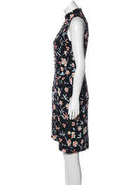 CHANEL 97S Vintage Navy Sleeveless Flower Silk Dress 38 シャネル ヴィンテージ ネイビー ノースリーブ 花柄 シルク ワンピース - TC JAPAN