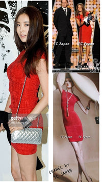 CHANEL 10PF Red Shanghai Stretch Knit Comfy Runway Sweater Dress 36 シャネル レッド ストレッチ ニット 上海ランウェイ セーター ワンピース 即発 - TC JAPAN