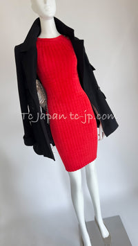 CHANEL 10PF Red Shanghai Stretch Knit Comfy Runway Sweater Dress 36 シャネル レッド ストレッチ ニット 上海ランウェイ セーター ワンピース 即発 - TC JAPAN