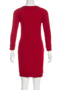 CHANEL 10PF Red Shanghai Stretch Knit Comfy Runway Sweater Dress 36 シャネル レッド ストレッチ ニット 上海ランウェイ セーター ワンピース 即発 - TC JAPAN