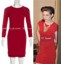 CHANEL 10PF Red Shanghai Stretch Knit Comfy Runway Sweater Dress 36 シャネル レッド ストレッチ ニット 上海ランウェイ セーター ワンピース 即発 - TC JAPAN