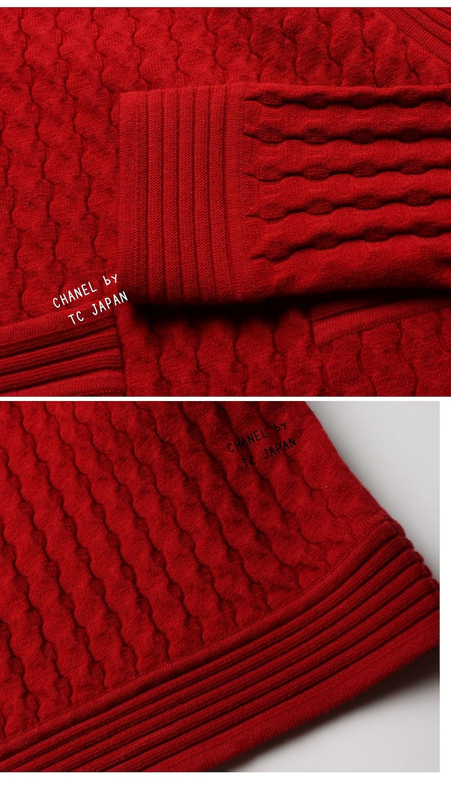 CHANEL 10PF Red Shanghai Stretch Knit Comfy Runway Sweater Dress 36 シャネル レッド ストレッチ ニット 上海ランウェイ セーター ワンピース 即発